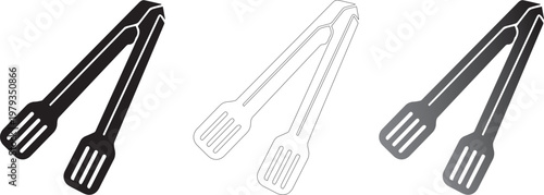 Kitchen tongs icon . Cooking utensil vector illustration.
