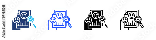 Sentiment Analysis Multiple Style Icon Set Collection Pack Web Banner Vector 