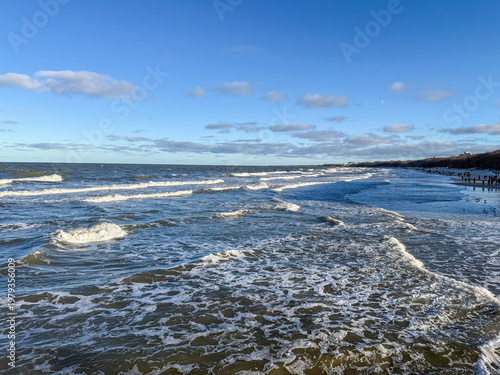 Waves on the Baltic Sea Beach