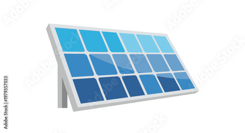 Illustration of a solar panel generating clean energy on a white background