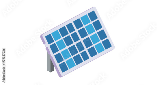Illustration of a solar panel generating clean energy on a white background