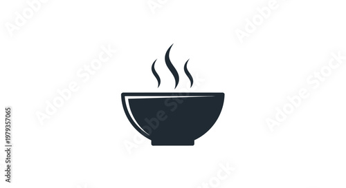Illustration of a steaming bowl of food against a plain white background