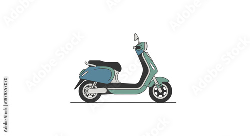 Illustration of a stylish electric scooter on a white background, side view
