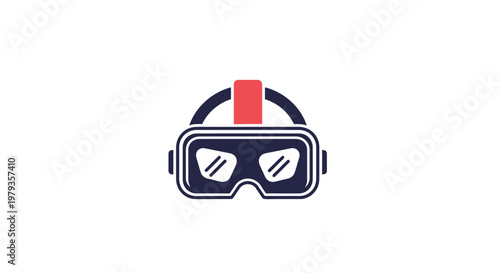 Illustration of VR Goggles in Simplified Graphic Design, Tech Device Visual