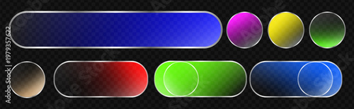 Sleek transparent panels with liquid gradients and frosted effects perfect for modern web interfaces, app templates, and digital designs