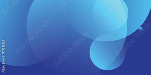 Modern blue spheres float softly against a deep blue backdrop, blue shapes composition, clean minimal composition with soft lighting, background illustration