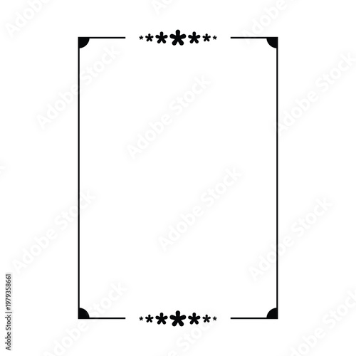Star Frame Border Icon, Decorative Star Outline Shape Design Element