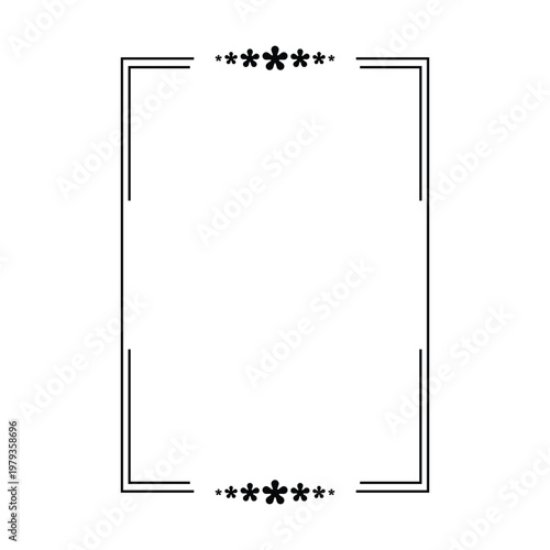 Star Frame Border Icon, Decorative Star Outline Shape Design Element