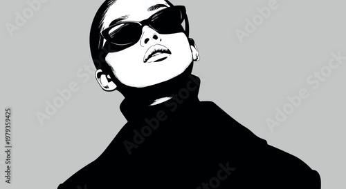 Chic Woman in Sunglasses Illustration