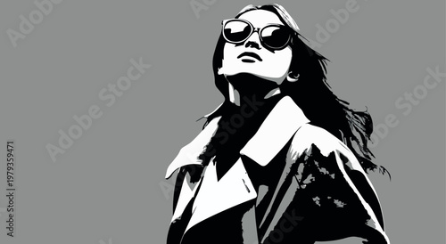Chic Woman in Sunglasses Illustration
