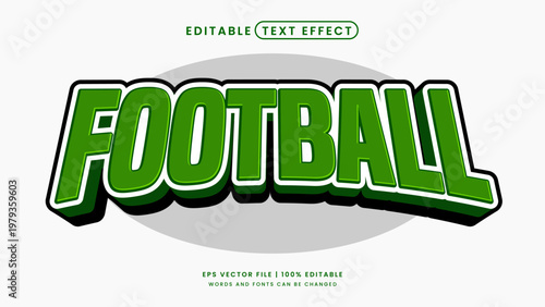Football 3d editable text effect sport style