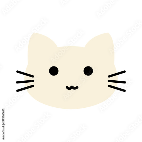 Cute Minimalist Cat Face Illustration