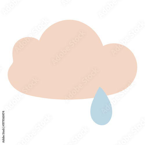 Cute Pastel Rainy Cloud Illustration