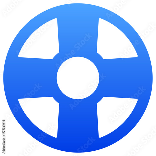 Blue life buoy icon for safety help and emergency maritime support