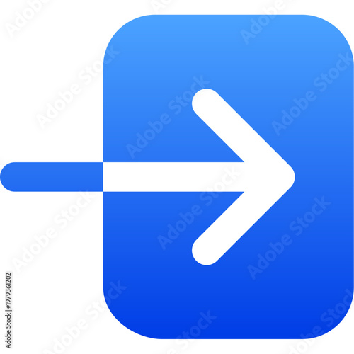 Solid blue login icon for account access and interface entrance