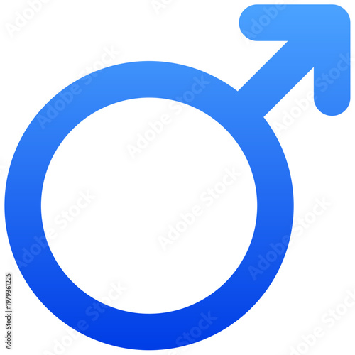 Minimalist blue male gender icon for social profile and health apps