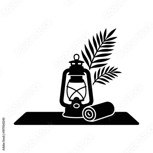 Lighthouse keeper playing accordion black and white silhouette