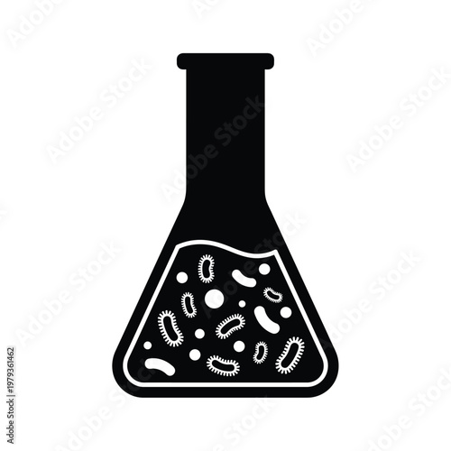 Black Beaker with Microorganisms.
