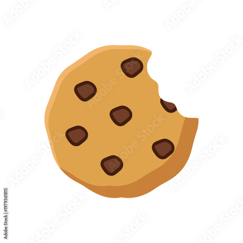 Cuadro en lienzo Bitten Chocolate Chip Cookie Icon