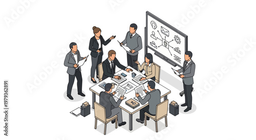 Business people in a meeting room.