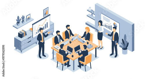 Business people in a meeting room.