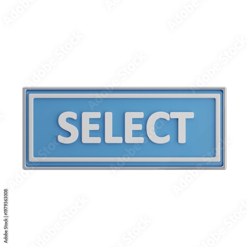 Simple blue select button icon ideal for user interface and web design applications.