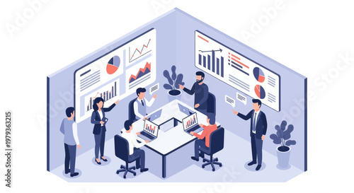 Business people in meeting discussion.