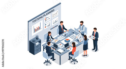 Business people in meeting discussion.