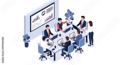 Business people in office meeting.