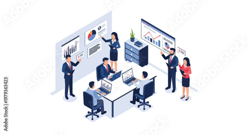 Business people in office meeting room.