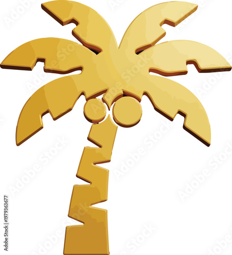 Golden Palm Tree Decorative Object.