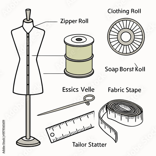 Tailoring equipment and mannequin with dress form tailoring mannequin