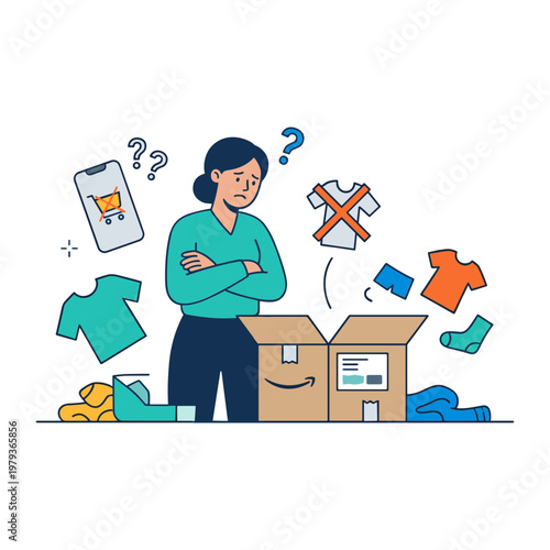 Illustration of a Person Making a Wrong in Ordering Goods
