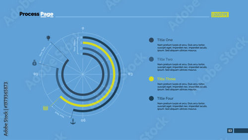 Four Steps Doughnut Chart Slide Template