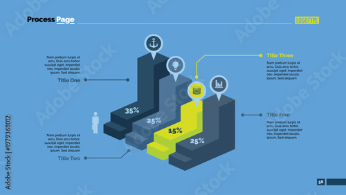 Four Blocks Bar Chart Slide Template