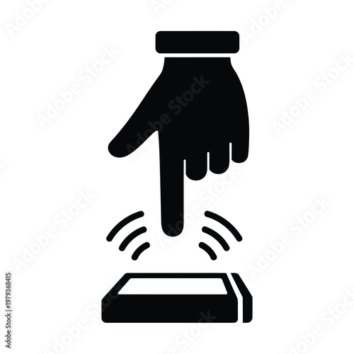 Hand Touching Screen Button Icon.
