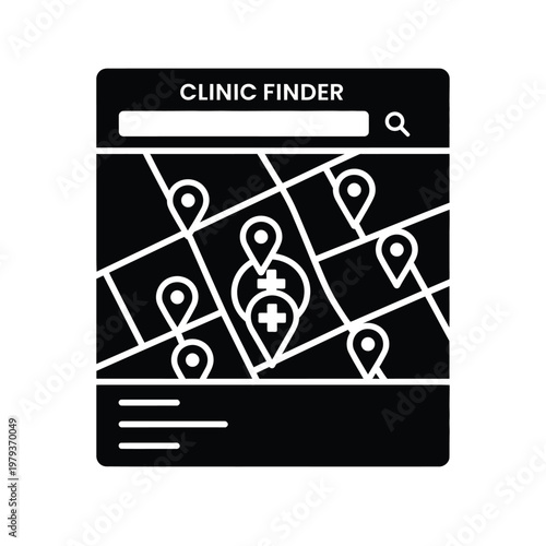 Medical Clinic Finder Icon.