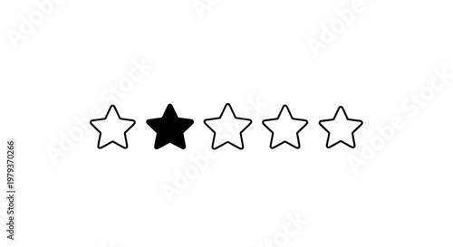 Five star rating symbol isolated against white background concept