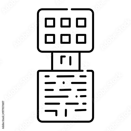 Vector of a keyboard with a numeric keypad connected to a port