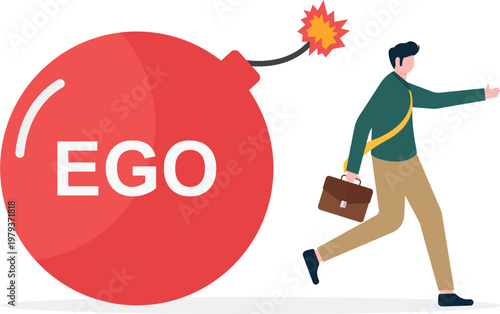 Professional walking past an EGO bomb