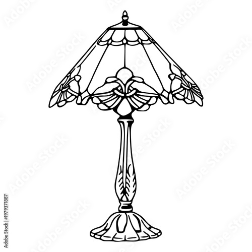 vintage tiffany style table lamp illustration