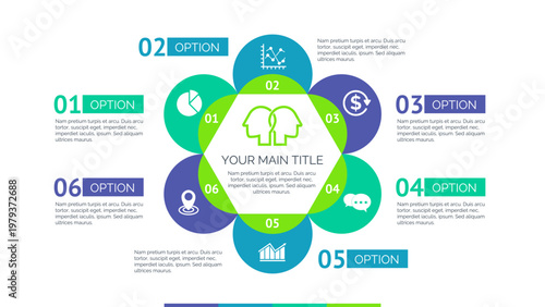 Six Petals Flower Slide Template