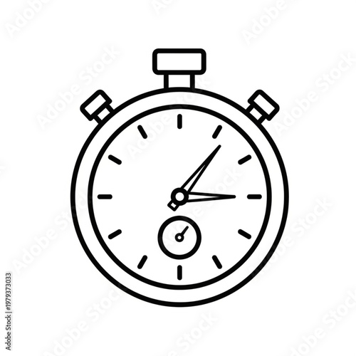 Simple Black Stopwatch Illustration Design Element.
