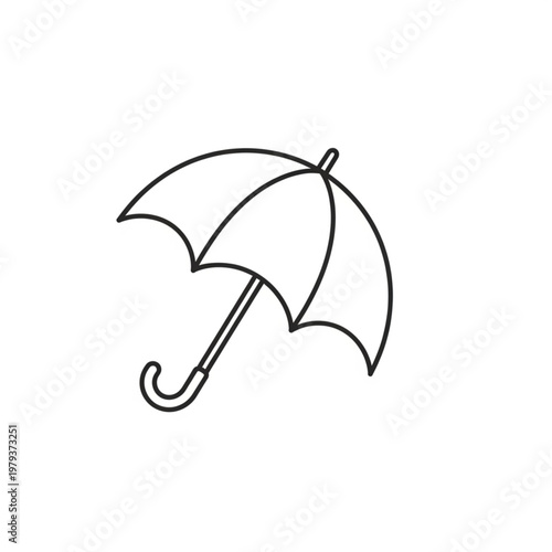 Simple Line Drawing of an Umbrella.