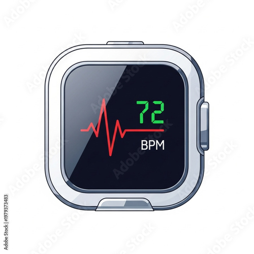 Smartwatch with Heart Rate Monitor Display.