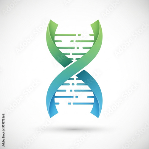 Stylized DNA Double Helix Structure Logo.