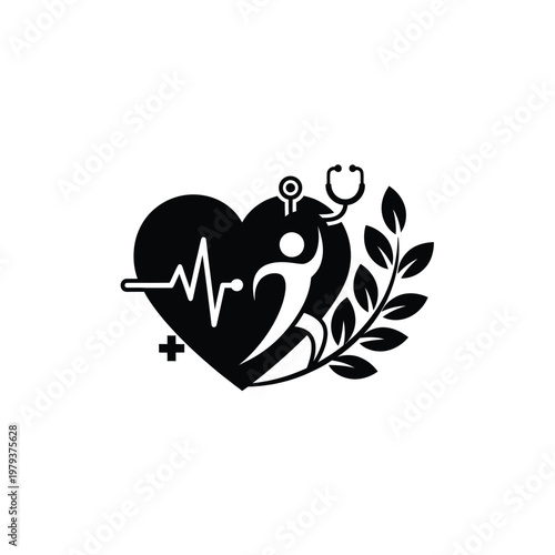 Medical Symbol with Heartbeat.