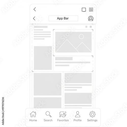 Mobile Application User Interface Design Layout.