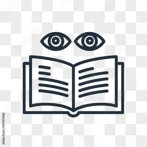 Open Book with Eyes Illustration.