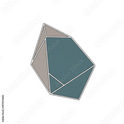 Geometric Shape with Multiple Facets and Angles.